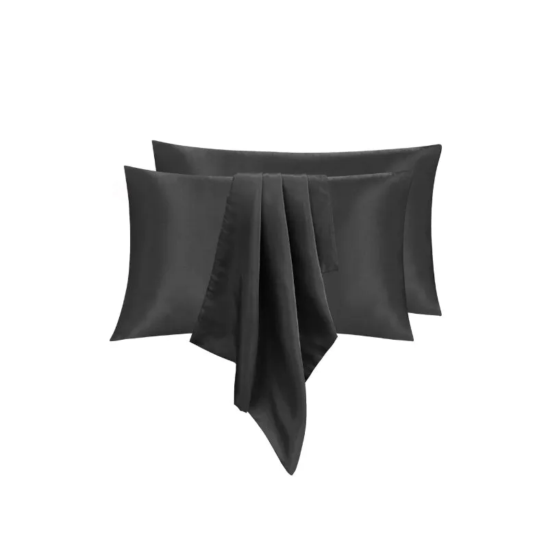 Linenova Silky Smooth Satin King Pillowcase 2 Pack