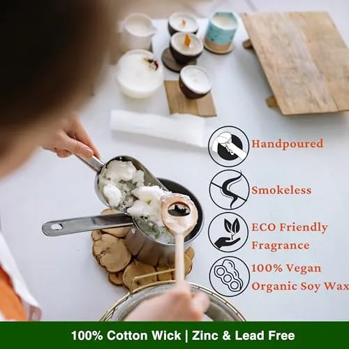 LUMIA Set of 2 Organic Scented Soy Wax Round Tablets | 1 Scented Soy Wax Candle | Aromatherapy| Perfect Home Gift| Eco-Friendly| Vegan | Non-Toxic | 1 Rose & Lemongrass Tablet   1 Vanilla Candle