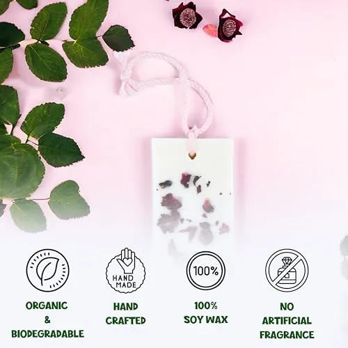 LUMIA Set of 2 Organic Scented Soy Wax Round Tablets | 1 Scented Soy Wax Candle | Aromatherapy| Perfect Home Gift| Eco-Friendly| Vegan | Non-Toxic | 1 Rose & Lemongrass Tablet   1 Vanilla Candle