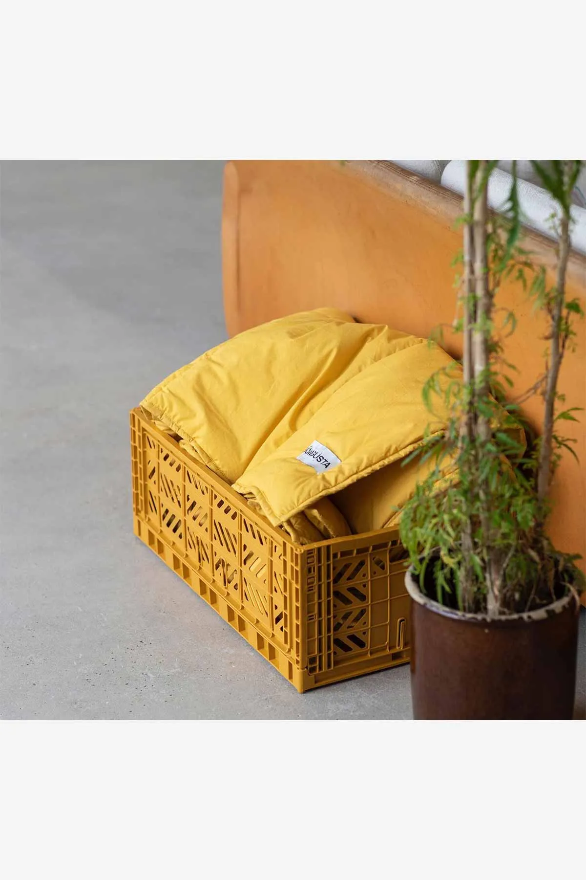 Luna Crates 3-Pack Utility Stackable Crates Mustard