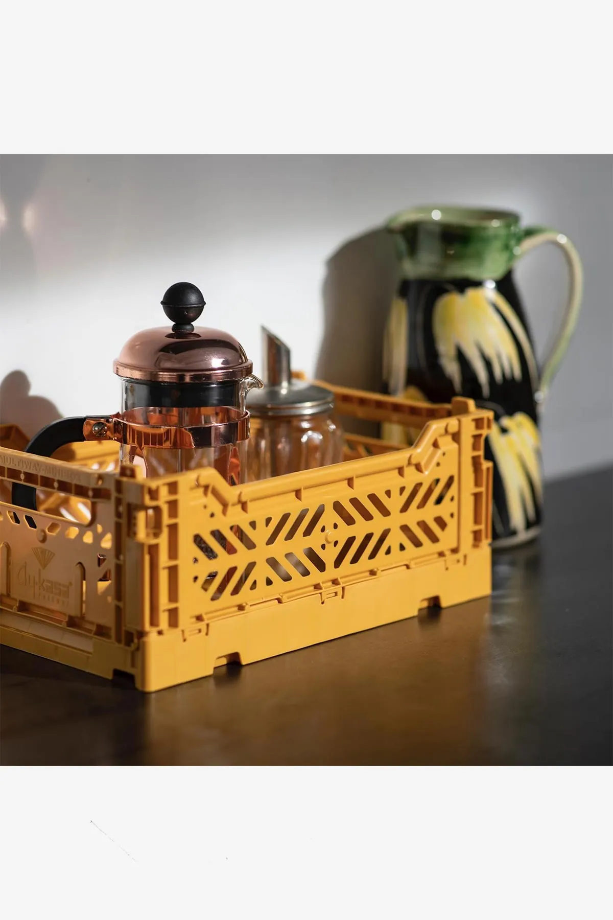 Luna Crates 3-Pack Utility Stackable Crates Mustard