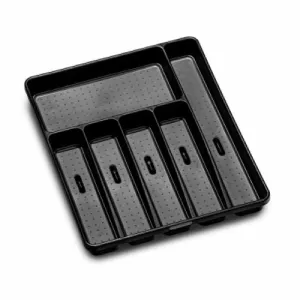 Madesmart 95-29806-06 Large Black Silverware Storage / Organizer Tray - Quantity of 6