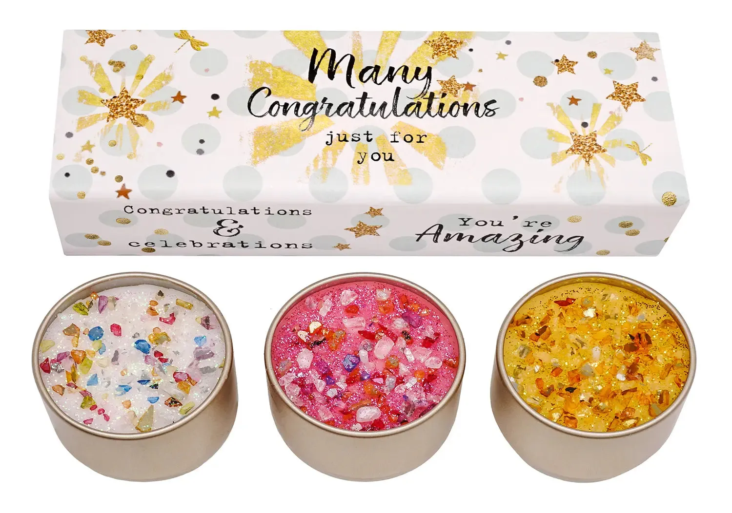 Many Congratulations Candles Trio Set