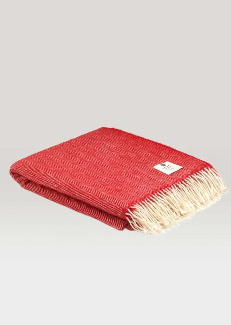 McNutt Herringbone Throw | Holly Red