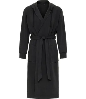 Men's Classic Hooded Sweatshirt Robe, Winter Bathrobe
