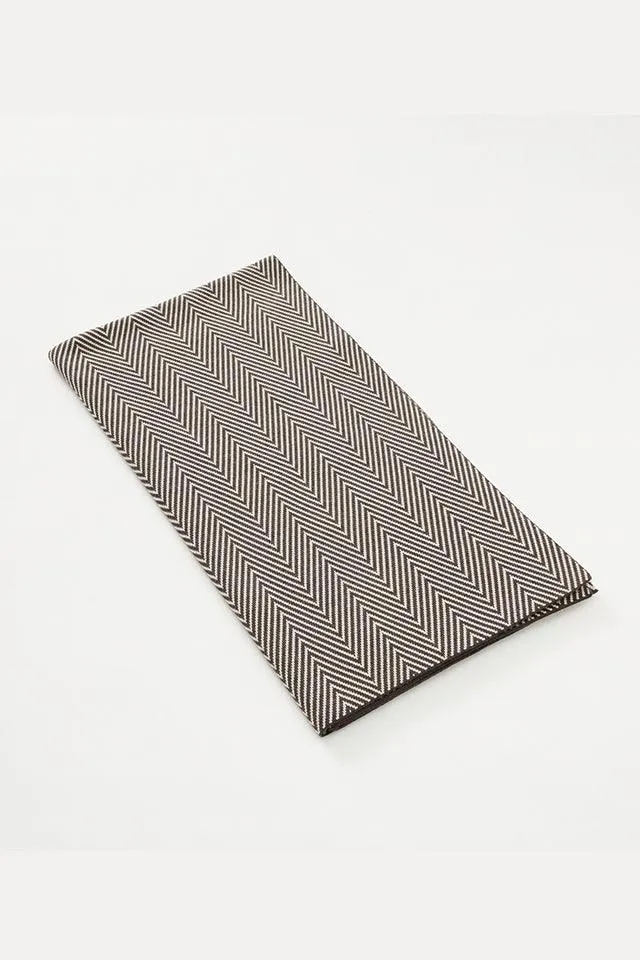 Merino Double Sided Herringbone Blanket - Ash Brown