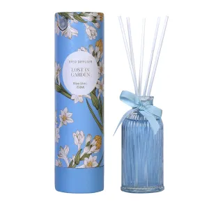 MINISO Lost in Garden Home Fragrance Flameless Essential Oil with Diffuser Sticks Room Freshener for Home, Bedroom, Living Room, Blue Lilac