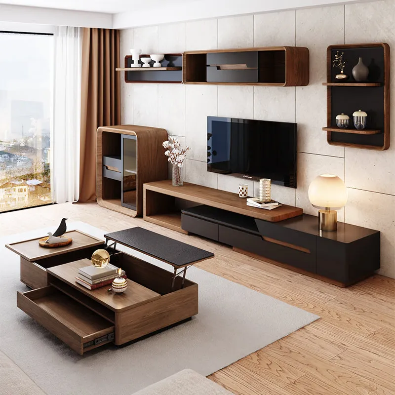 Modern Style Jowers Tv Unit Black And Walnut