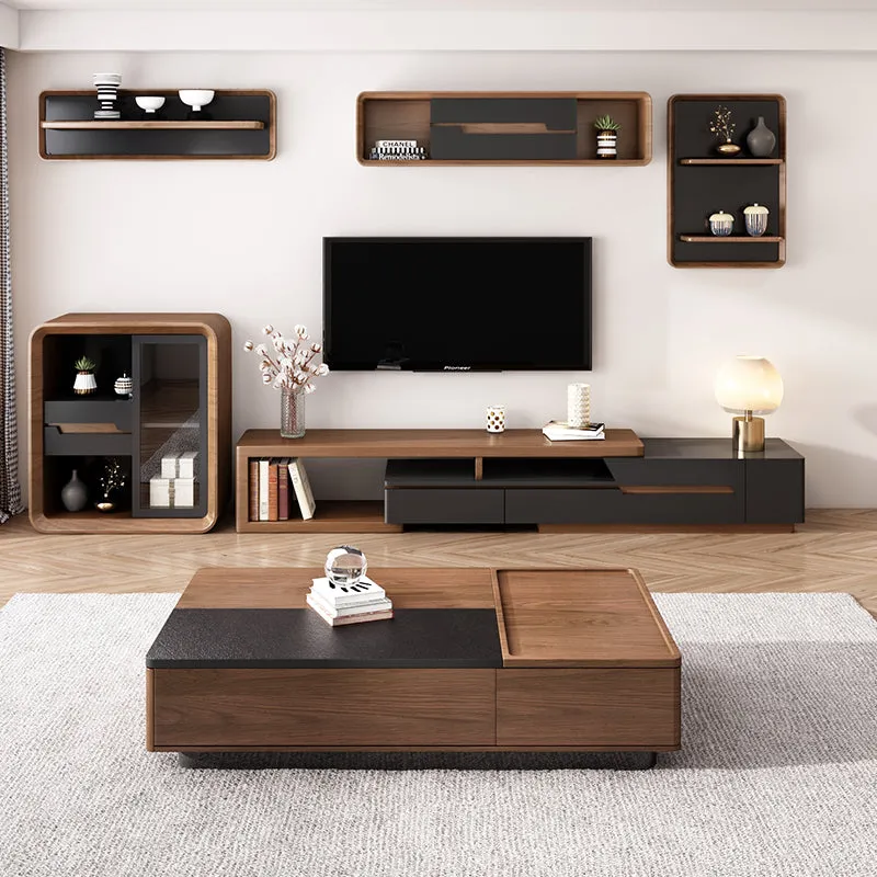 Modern Style Jowers Tv Unit Black And Walnut