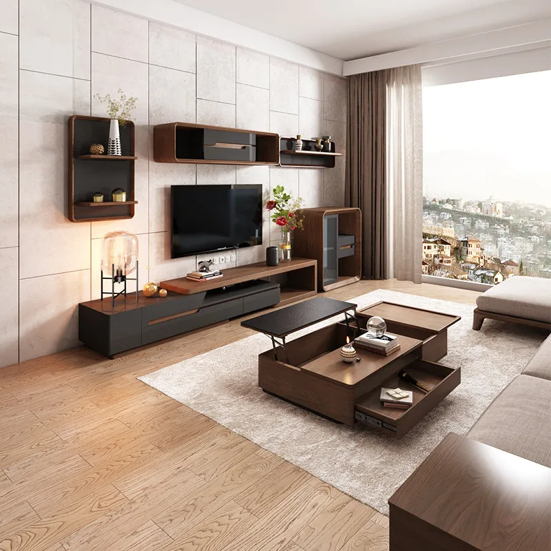 Modern Style Jowers Tv Unit Black And Walnut