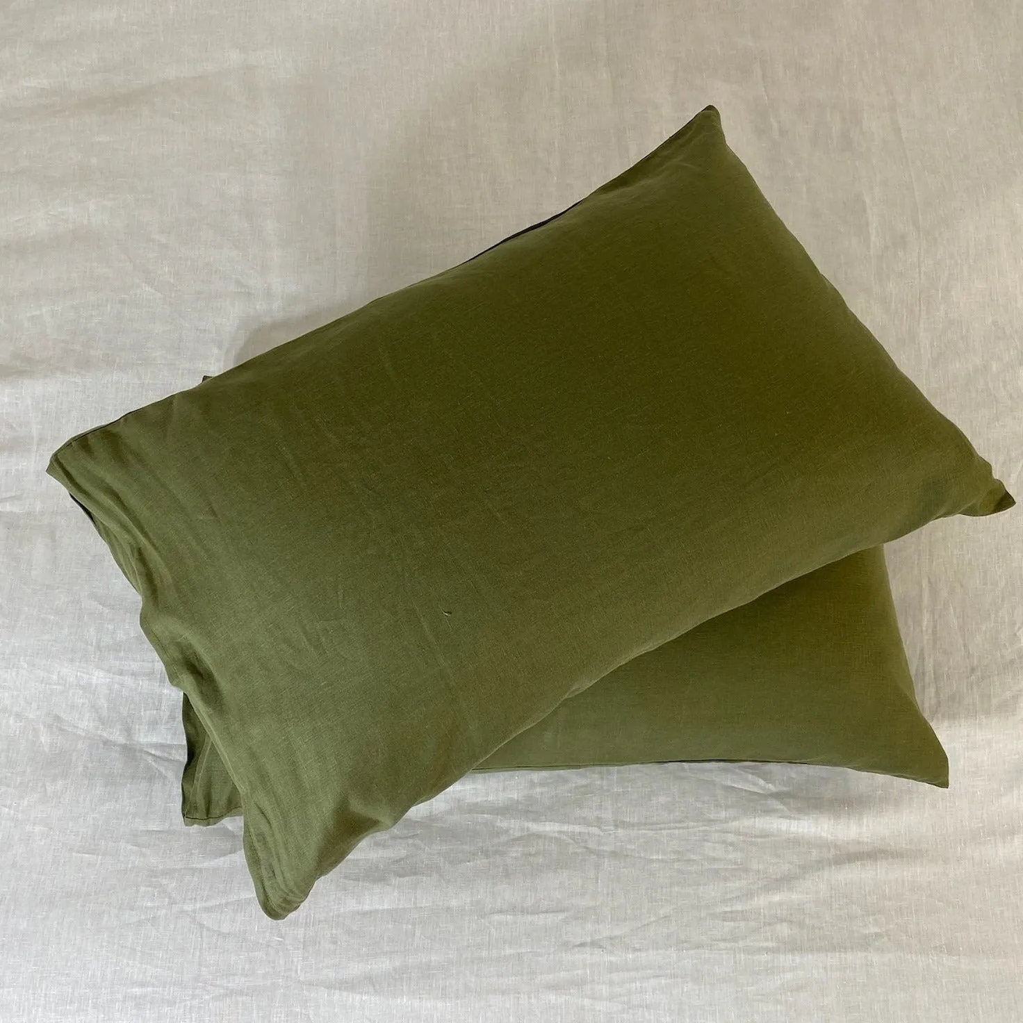 Moss Linen Pillowcases Pair