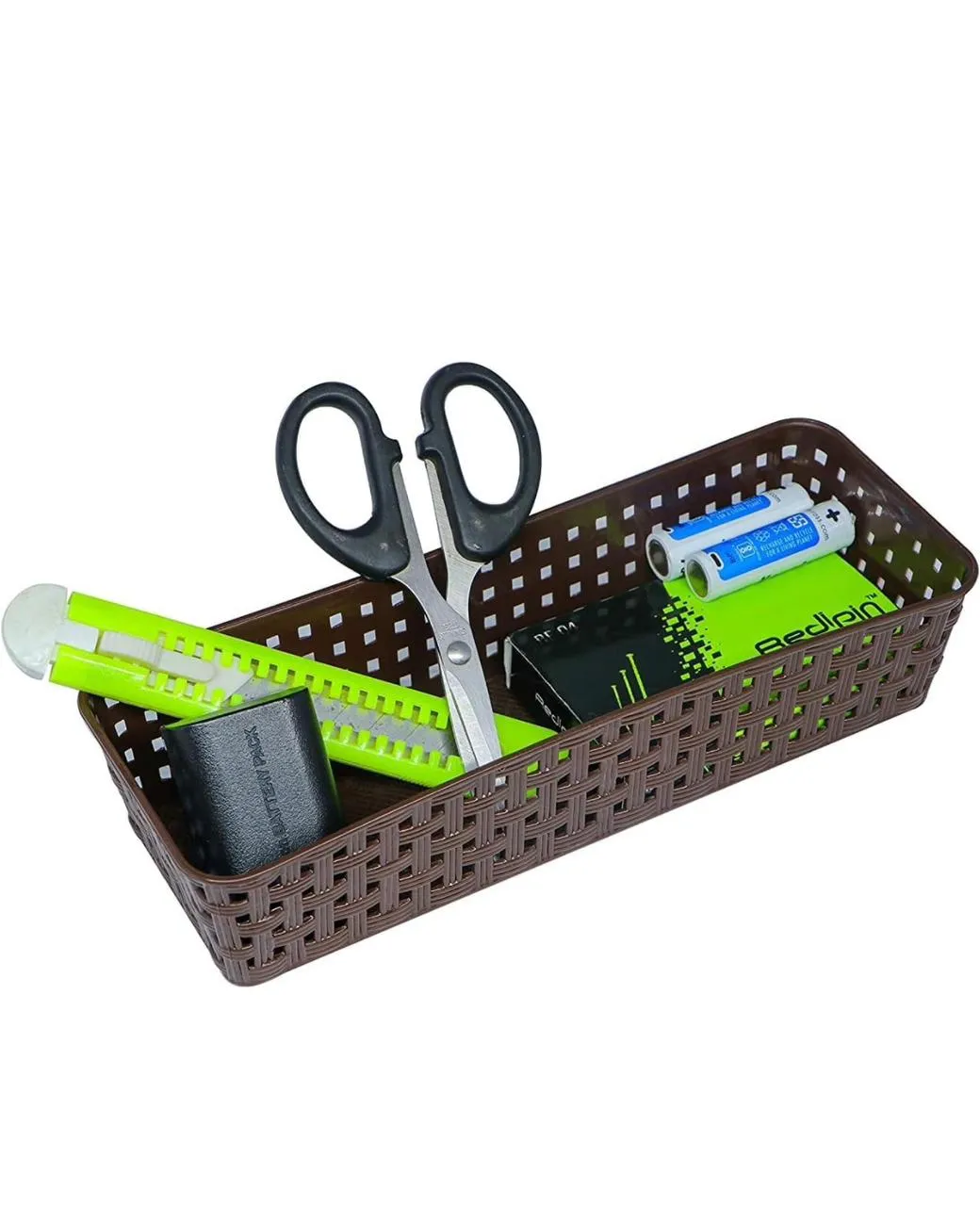 Multipurpose Desk Organizer Tray Office Drawer Dividers Storage Bins for Kitchen, Bathroom, Office, Makeup, Bedroom Dresser, Craft Basket Rack Multicolour (pack of 6)