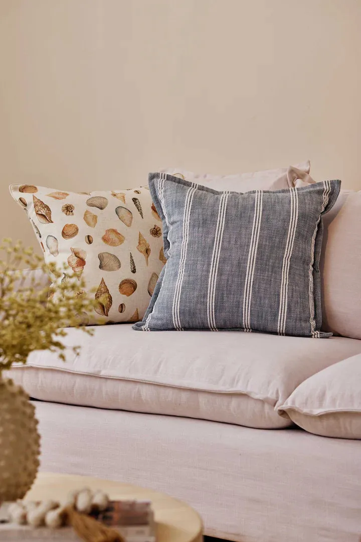 Munro Blue Stripe Feather Cushion