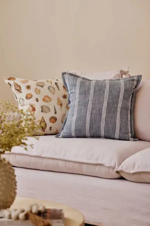 Munro Blue Stripe Feather Cushion