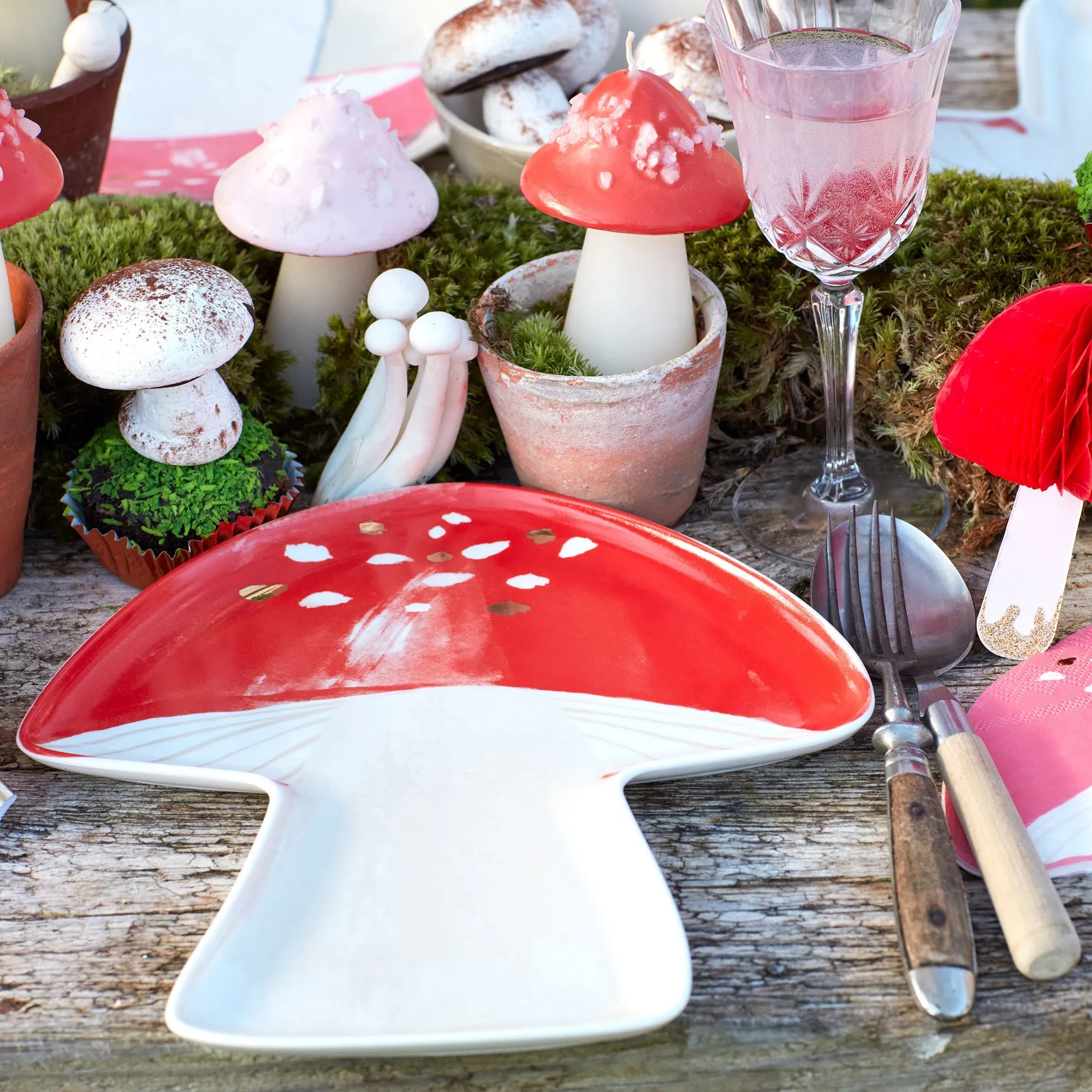 Mushroom Candles, 3 Count