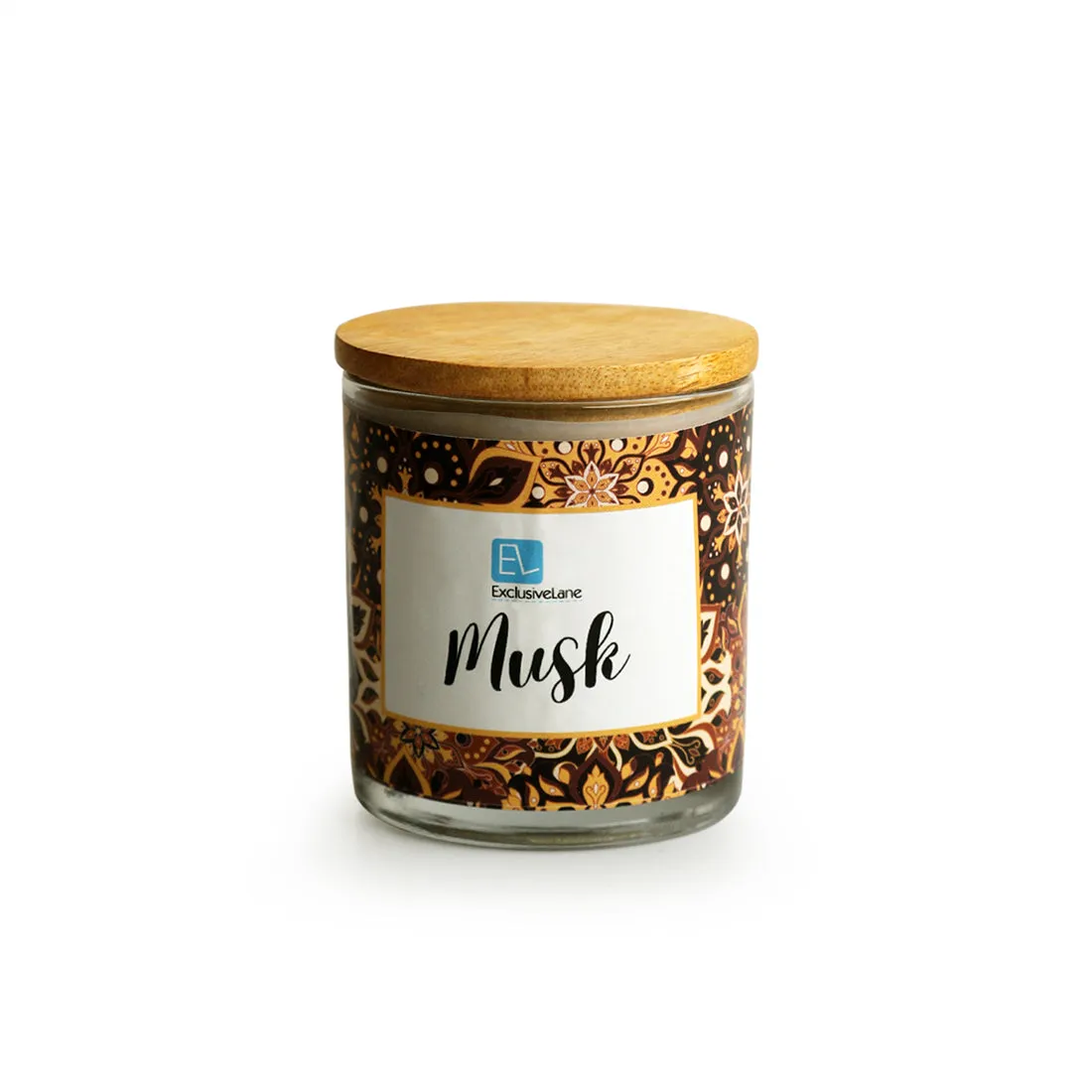Musk' Handmade Wax Jar Scented Candle (28 Hours Burn Time, Soy Blend, Reusable Jar)