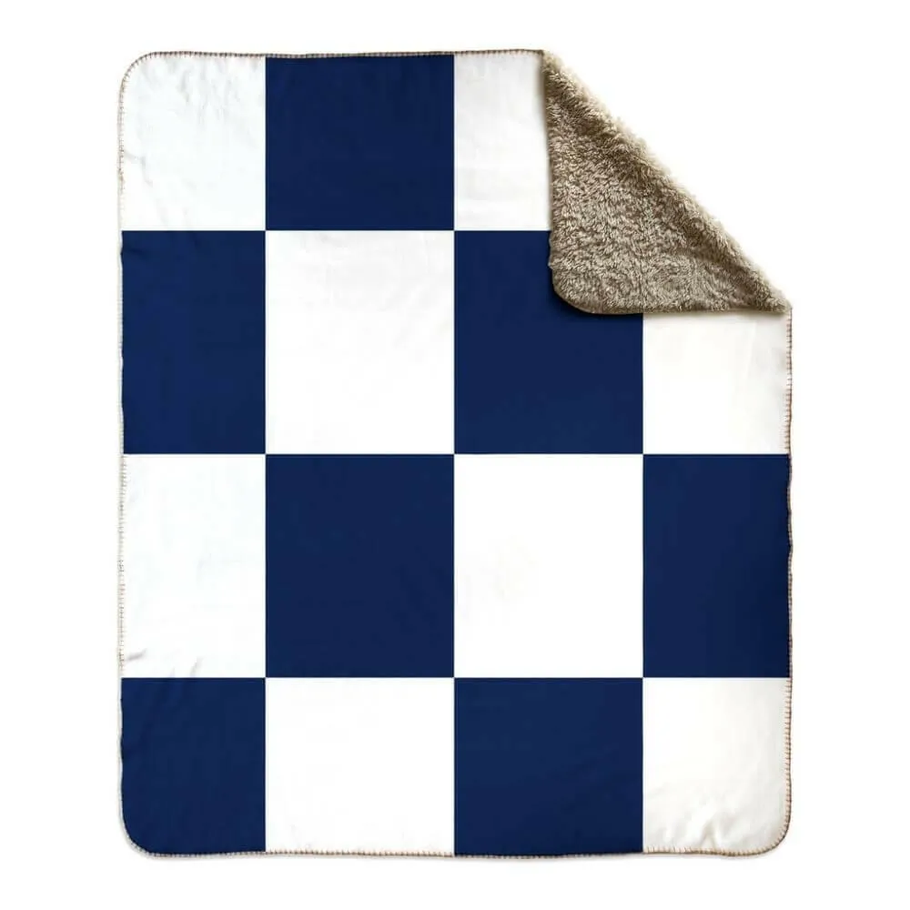 Nautical Signal Flag Fleece Sherpa Blanket, Choose A-Z