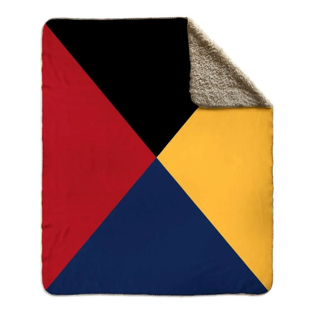 Nautical Signal Flag Fleece Sherpa Blanket, Choose A-Z