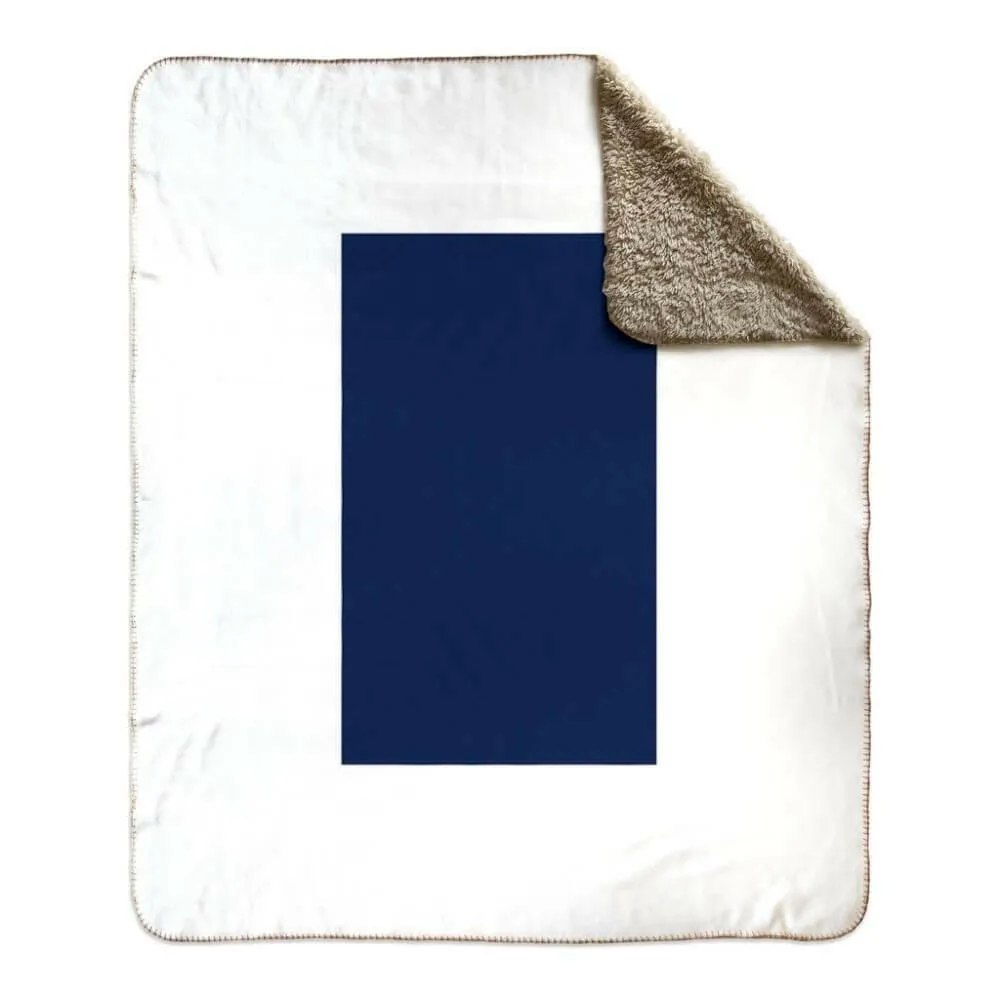 Nautical Signal Flag Fleece Sherpa Blanket, Choose A-Z