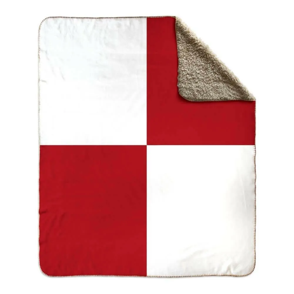 Nautical Signal Flag Fleece Sherpa Blanket, Choose A-Z