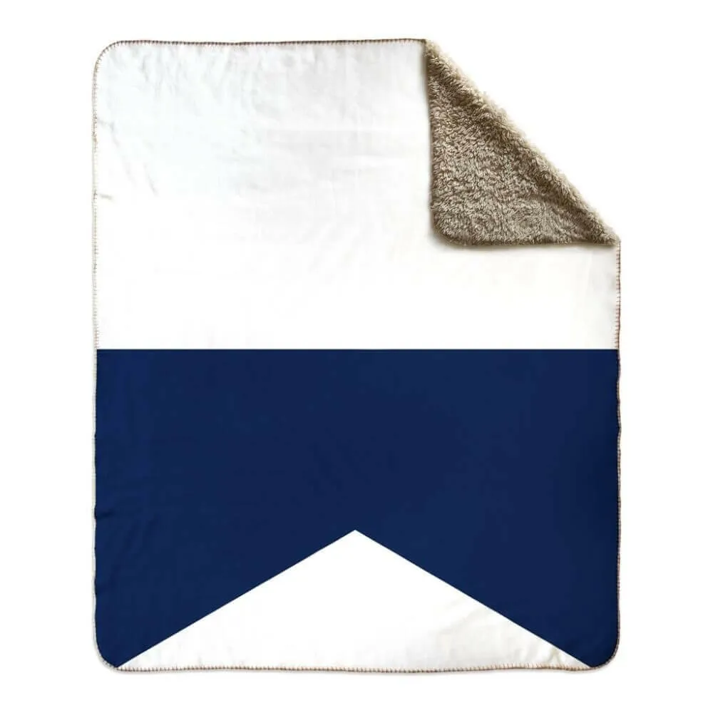Nautical Signal Flag Fleece Sherpa Blanket, Choose A-Z