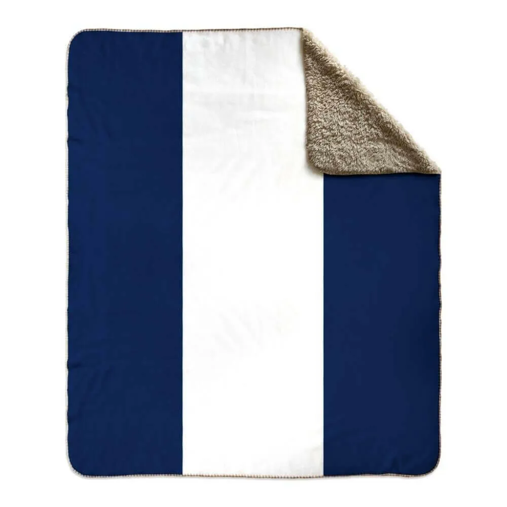 Nautical Signal Flag Fleece Sherpa Blanket, Choose A-Z