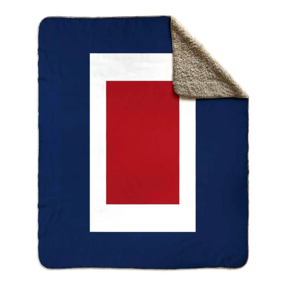 Nautical Signal Flag Fleece Sherpa Blanket, Choose A-Z