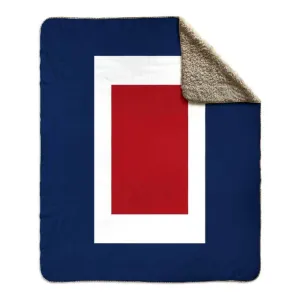Nautical Signal Flag Fleece Sherpa Blanket, Choose A-Z