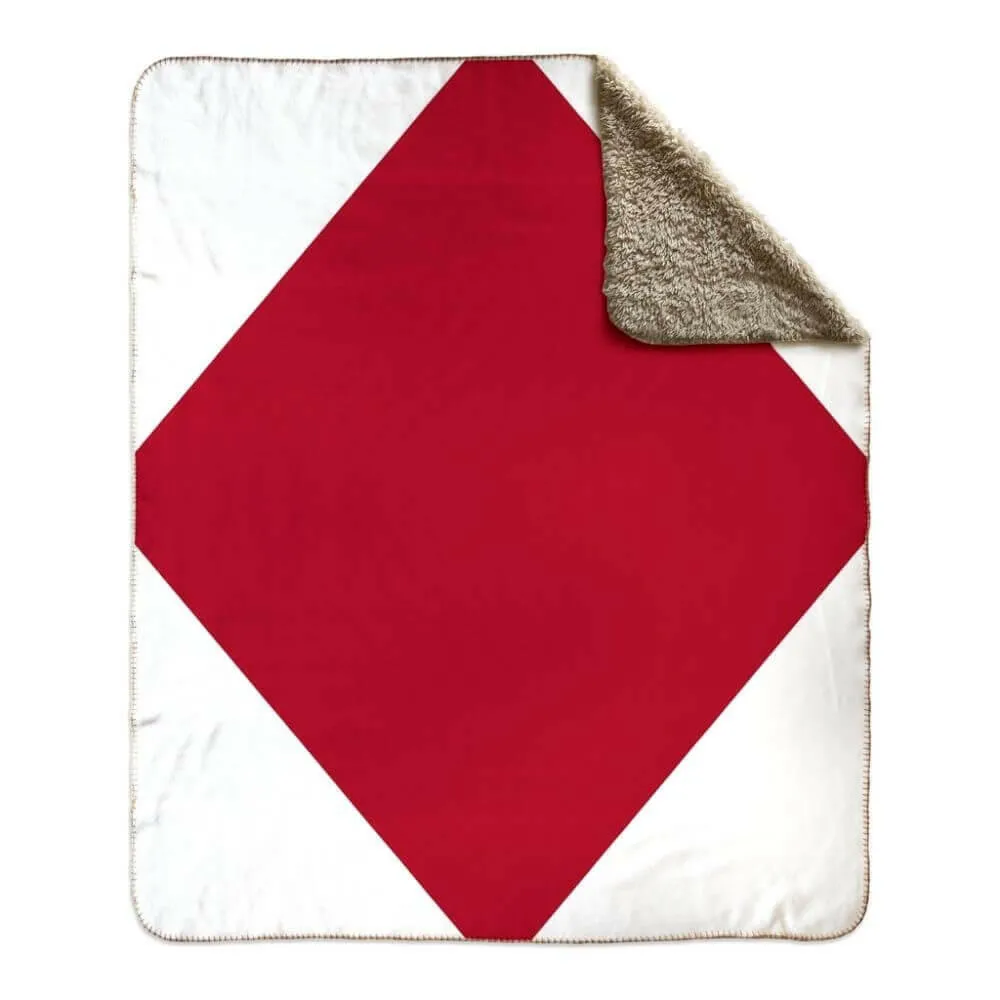 Nautical Signal Flag Fleece Sherpa Blanket, Choose A-Z