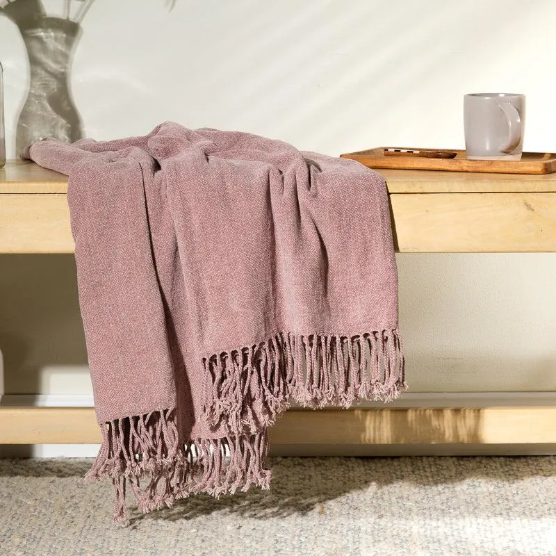 Nest Chenille Throw - Rose