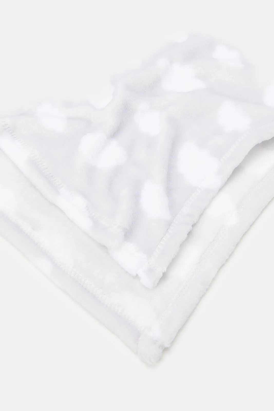 Newborn Grey Printed Fleece Blankets Set (Pack Of 2)