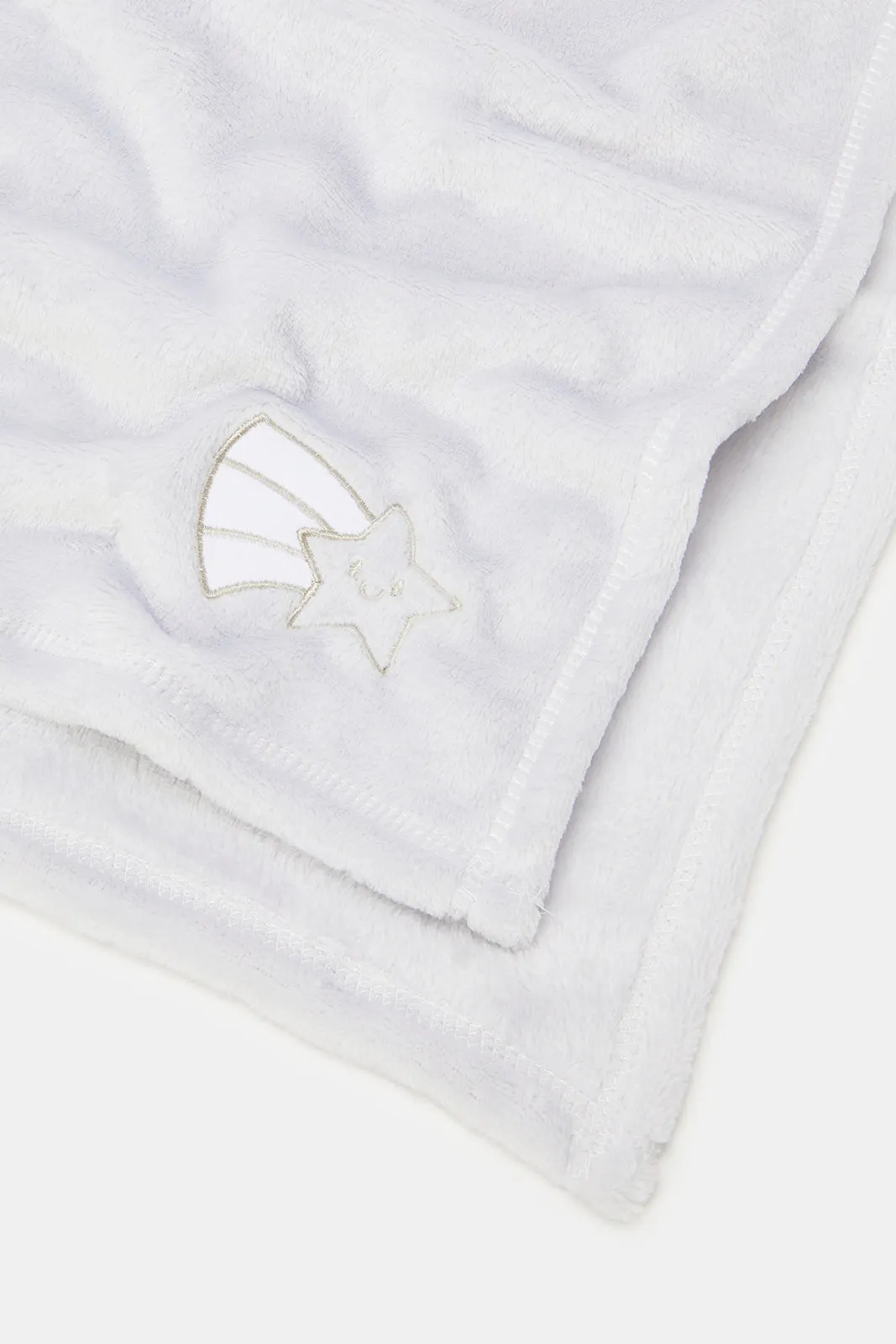 Newborn Grey Printed Fleece Blankets Set (Pack Of 2)