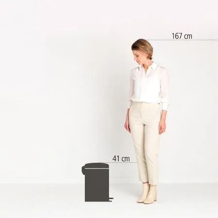 NEWICON 12L PEDAL BIN  - Metallic Grey