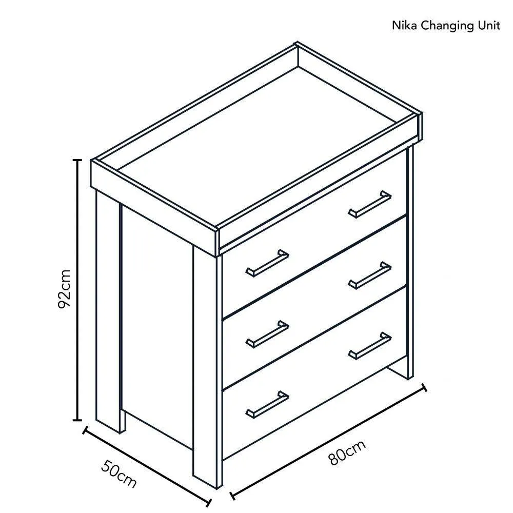 Nika Changing Unit - Grey Wash & White