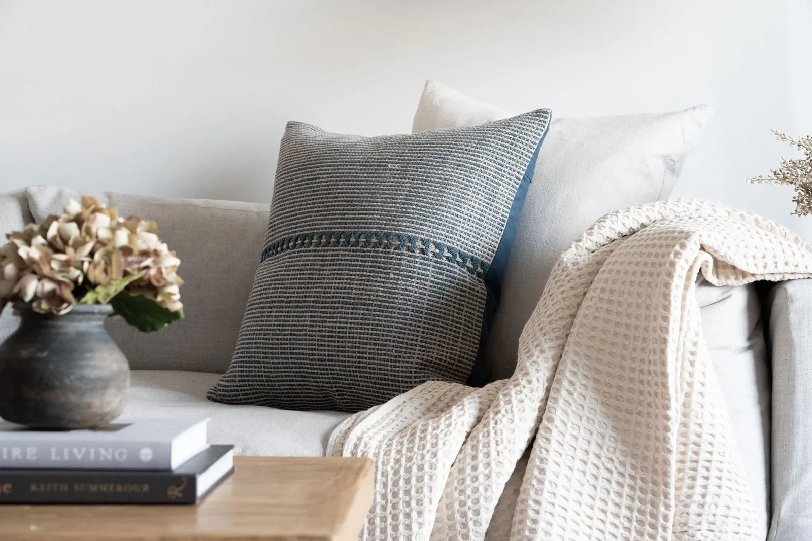 Oatmeal Stonewashed Waffle Throw Blanket