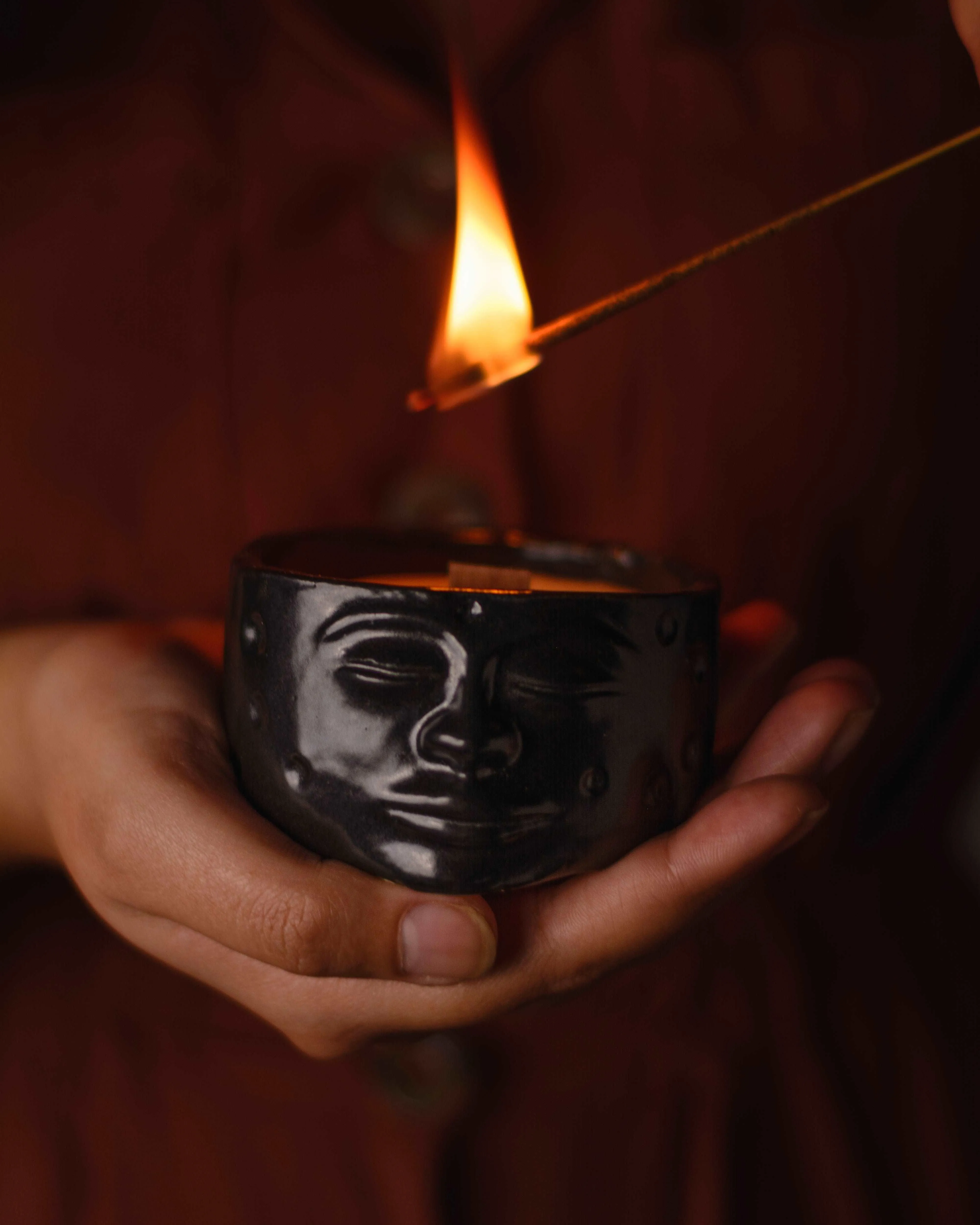 Oberon Moon Jar Candle - Black