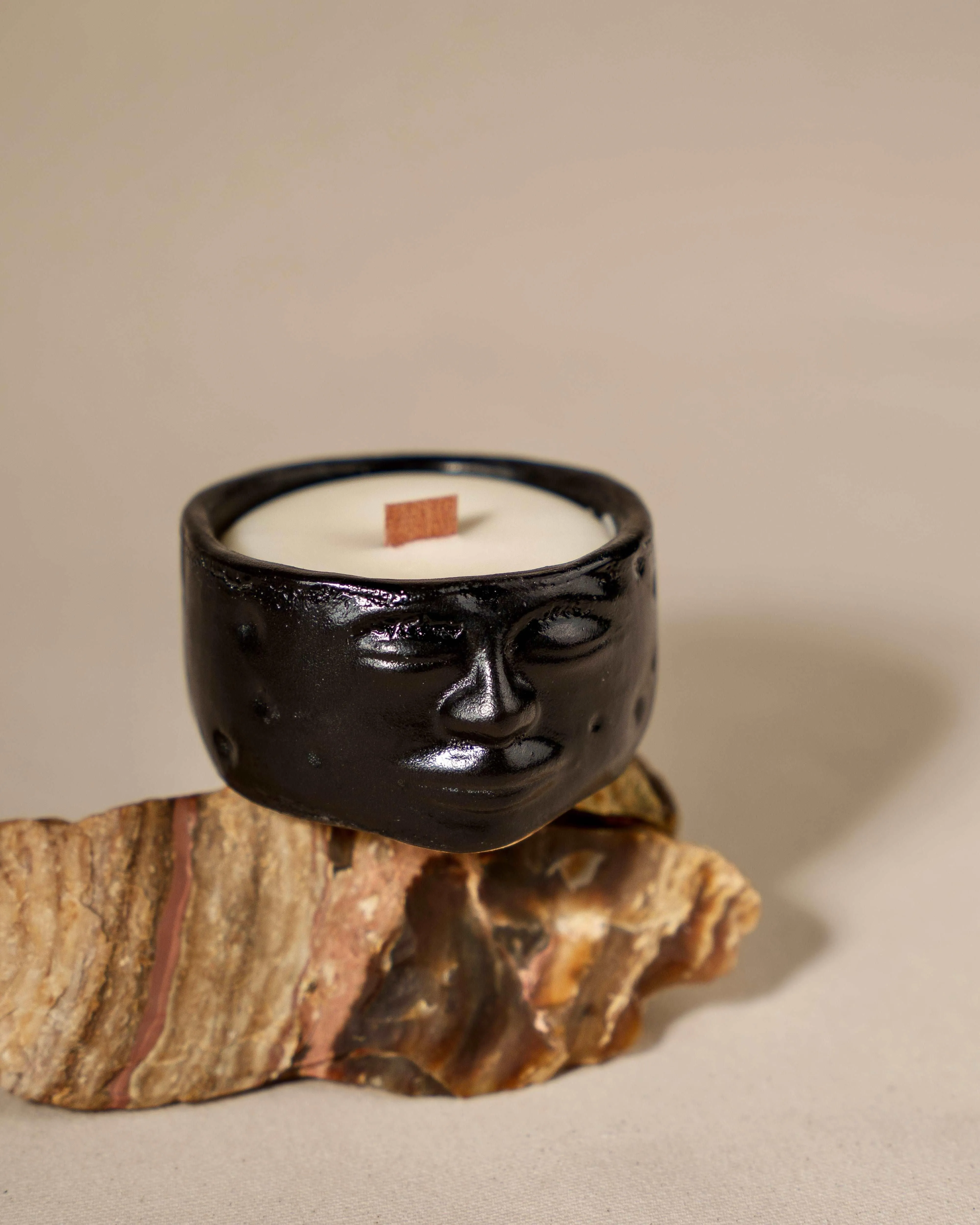 Oberon Moon Jar Candle - Black