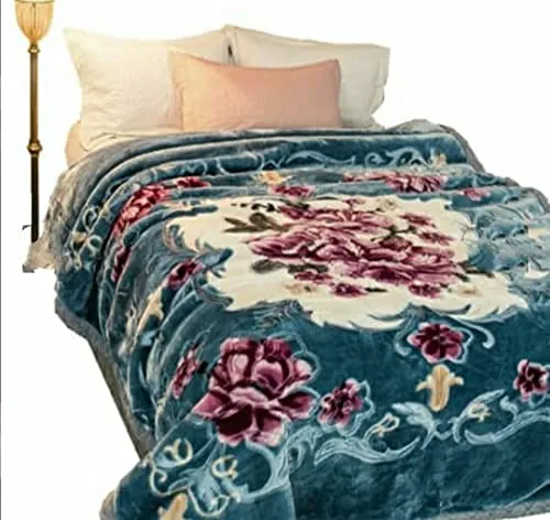 OMAJA HOME Silky Soft Floral Double Bed Embossed Double Plsilky Mink Blanket For Winters - Embossed Design That Will Enhance Your Room With Vibrant Attractive-Multicolor, Lightweight