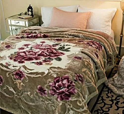 OMAJA HOME Silky Soft Floral Double Bed Embossed Double Plsilky Mink Blanket For Winters - Embossed Design That Will Enhance Your Room With Vibrant Attractive-Multicolor, Lightweight