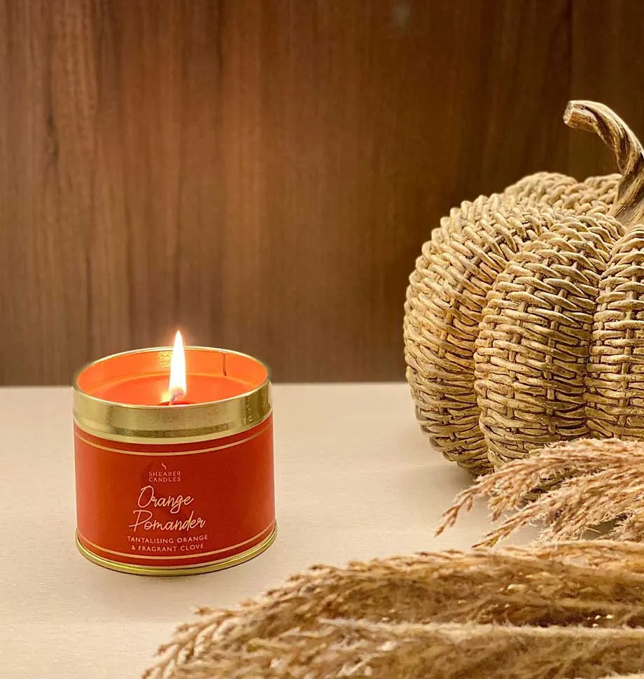 Orange Pomander Small Tin Candle