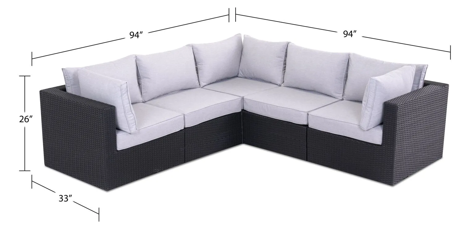 Oslo 5-Piece Patio Set - Grey