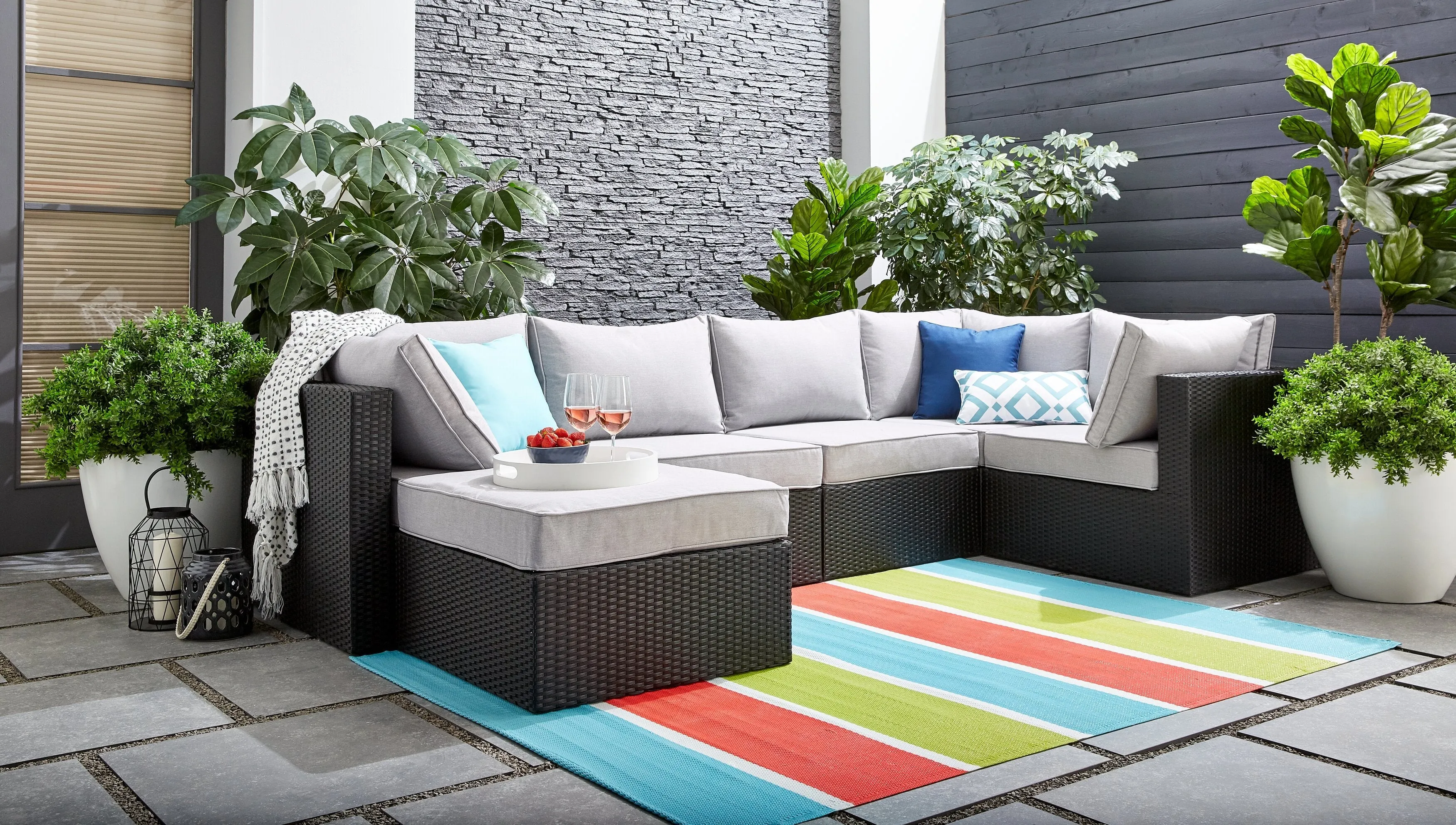Oslo 6-Piece Patio Set - Grey