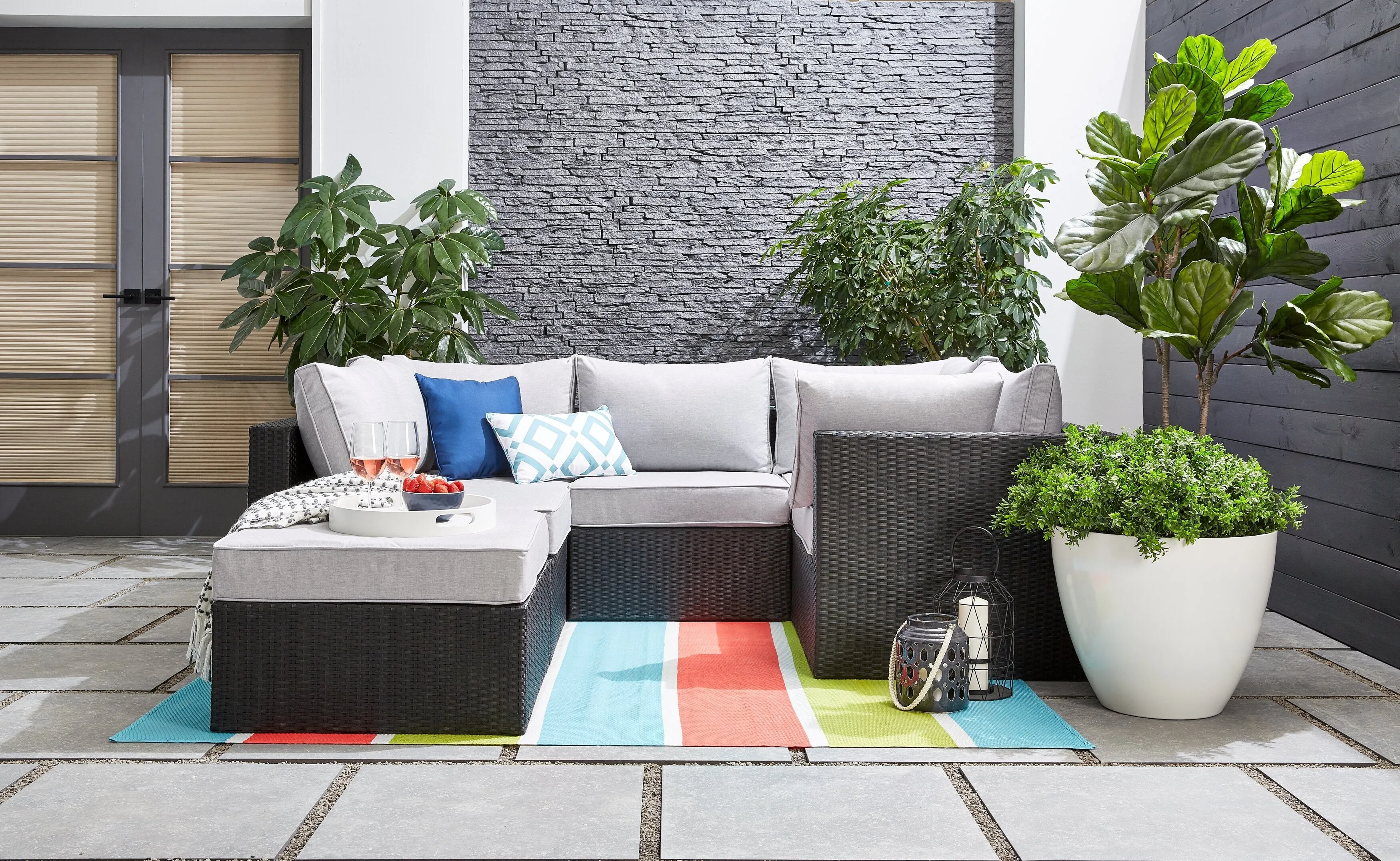 Oslo 6-Piece Patio Set - Grey