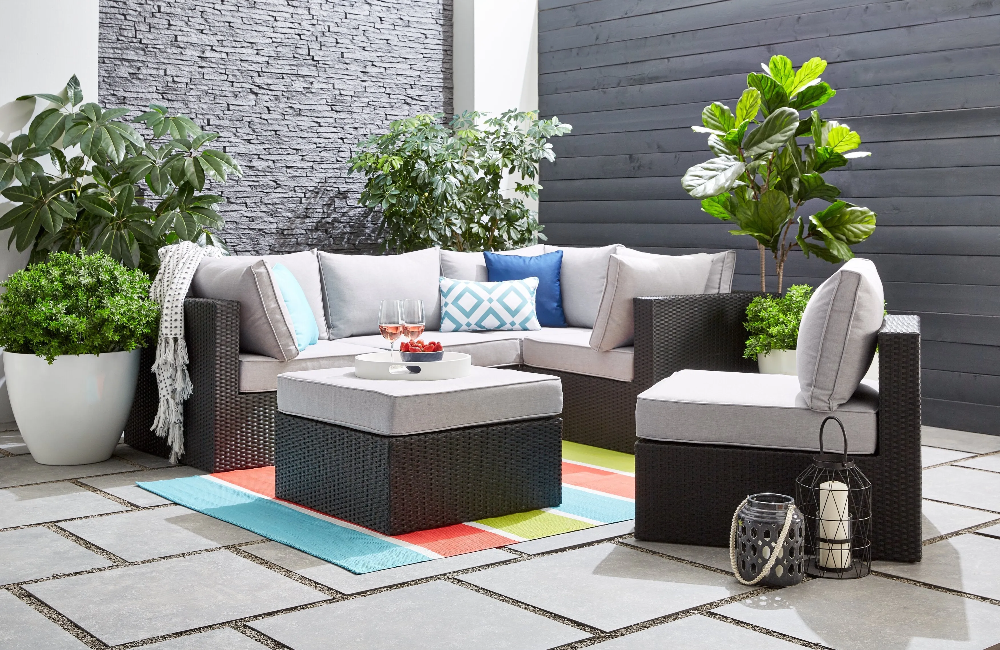 Oslo 6-Piece Patio Set - Grey