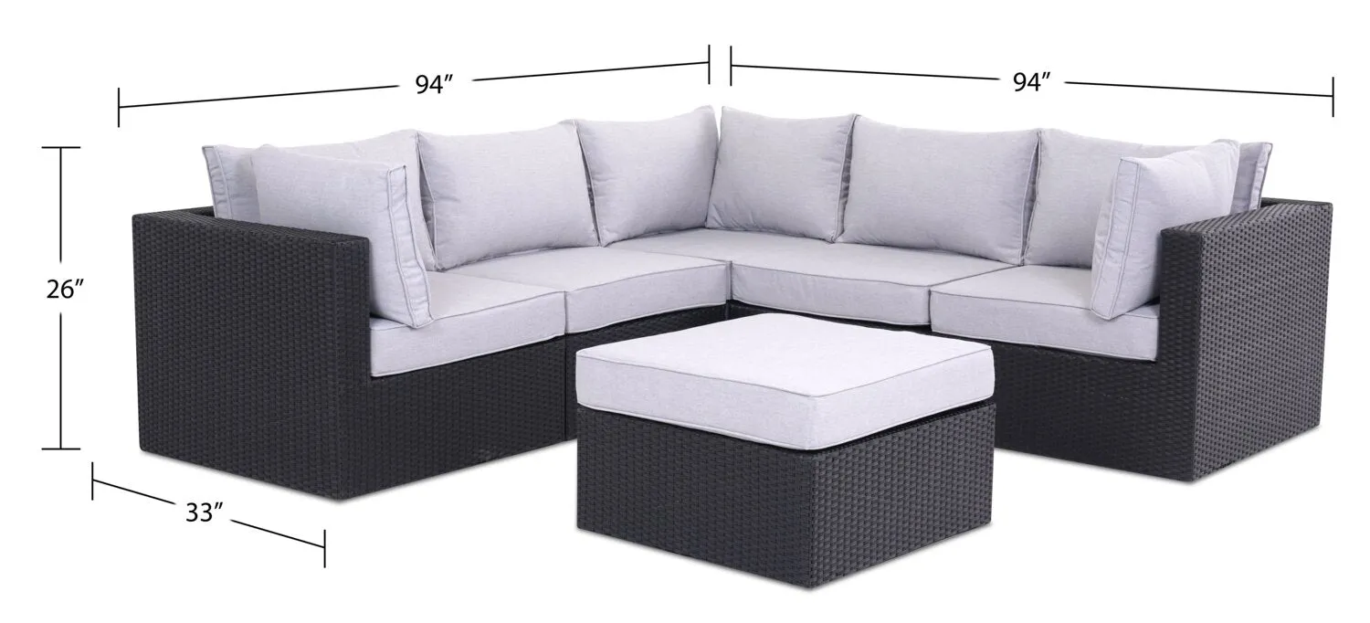 Oslo 6-Piece Patio Set - Grey