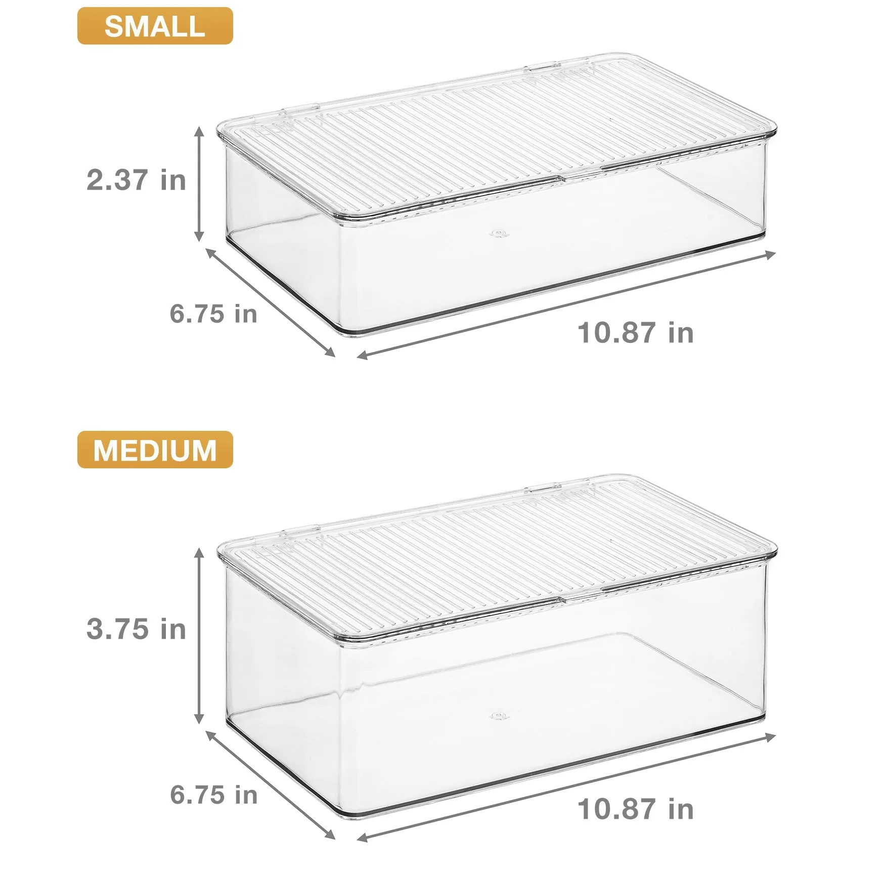 Pantry Storage Bins for with Hinged Lids