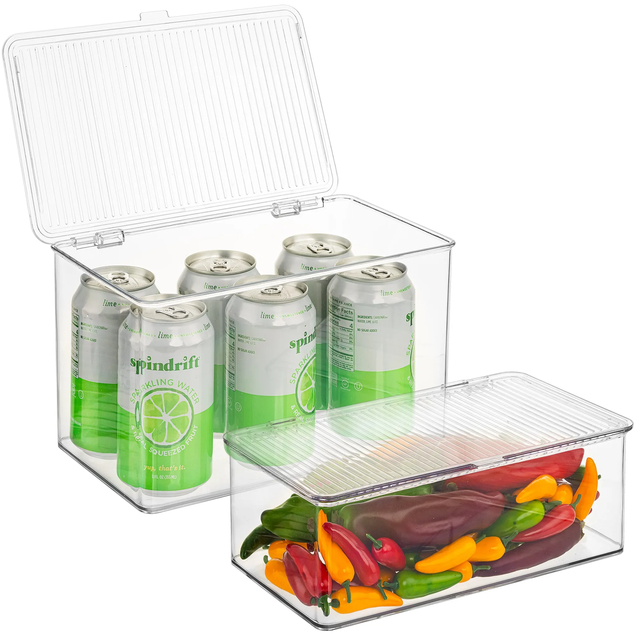 Pantry Storage Bins for with Hinged Lids