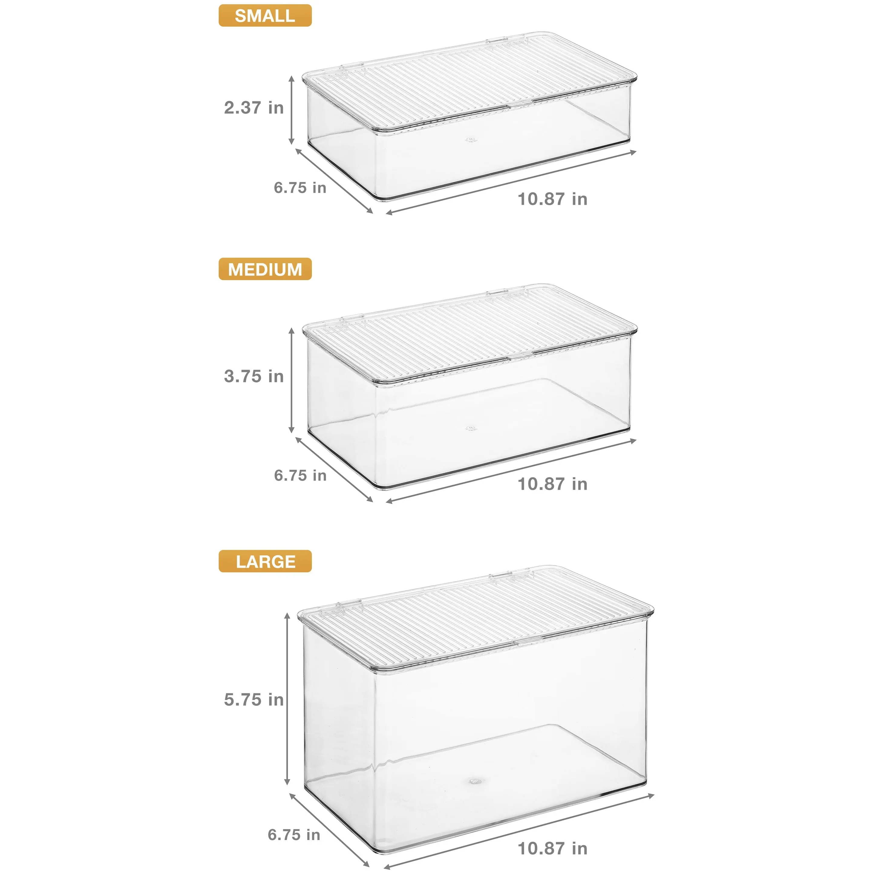 Pantry Storage Bins for with Hinged Lids