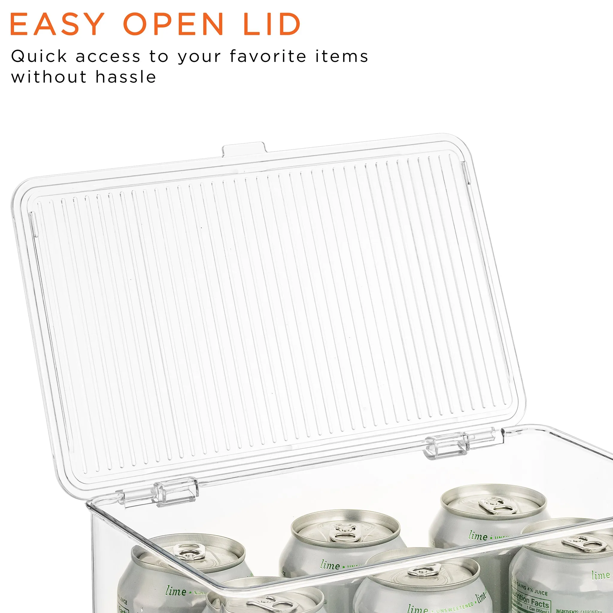 Pantry Storage Bins for with Hinged Lids