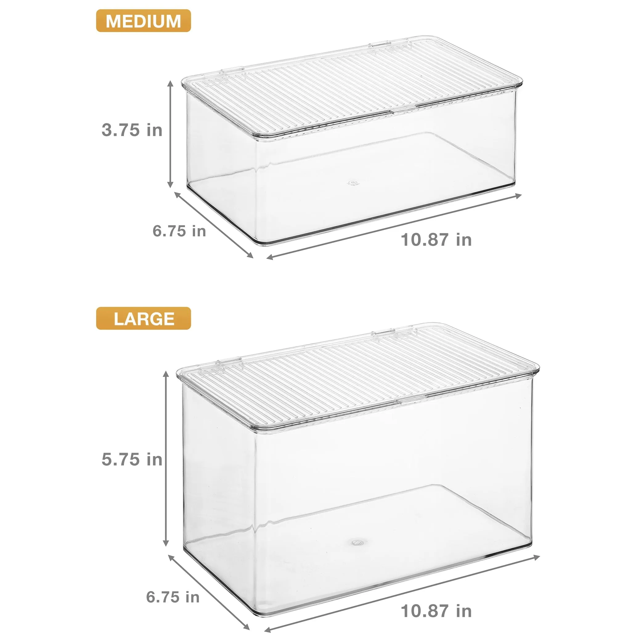 Pantry Storage Bins for with Hinged Lids